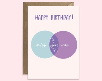 Funny Birthday Card Mid Life Crisis | Happy Birthday Card | Rude Birthday Card | Funny Age Card | Card for Him | Birthday Card for Her |