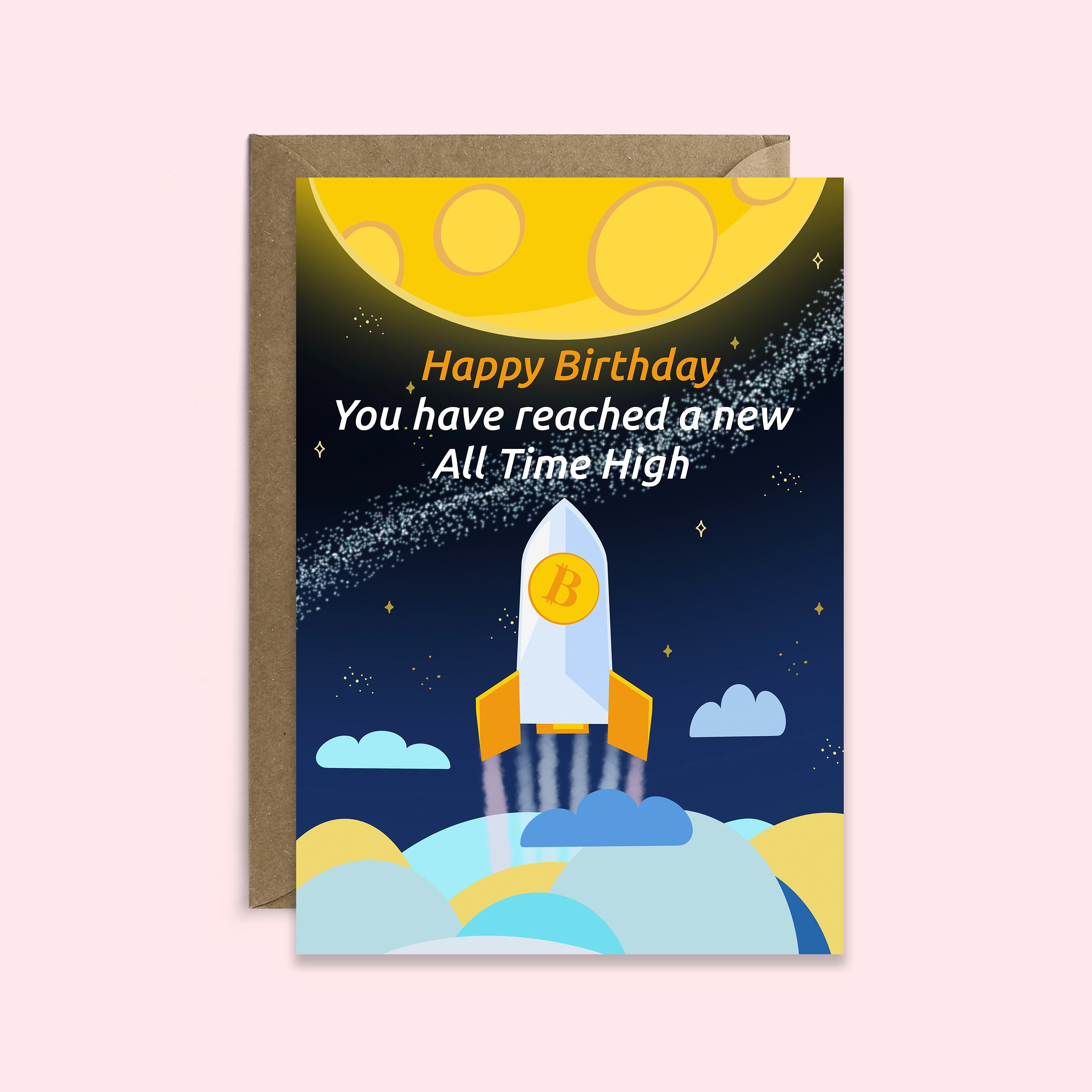 To the Moon Bitcoin Birthday Card | Stonks Meme Birthday Card | Crypto Card  | Bitcoin Card | Hoddle | All Time High - Etsy India