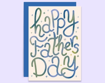 Happy Father's Day Typography Card | Hand Lettering Card | Simple Elegant Father's Day Card