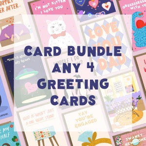 4 Cards Bundle | Mix & Match 4 Cards From The Shop Pack Offer | Bulk Buy Greetings Cards | Birthday Cards | Christmas Cards