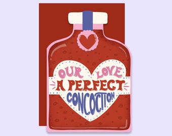 Our Love Is Perfect concoction Valentine's Day Card | Anniversary Card  | Love Card For Her | Anniversary Card For Him