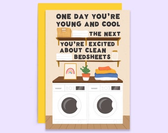 Carte d'anniversaire de draps propres | Humour drôle de jour de lessive de Zazzle.be Liste d'envies Vous avez des idées ? pour elle | Carte pour vieillir
