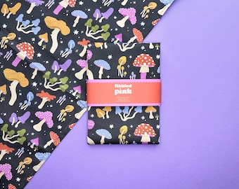 Funky Magic Mushrooms Cotton Tea Towel | Christmas Gift