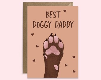 De The Dog Best Doggy Daddy Dog Dad Carte de fête des pères | Carte de The Dog | Carte Pawrent pour chien