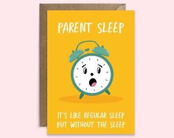 Funny New Baby Card Parent Sleep | New Mom Card | New Dad Card | Funny New Parent Card | No Sleep Club Card | Card for Baby Shower