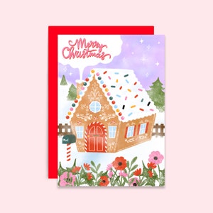 Gingerbread House Christmas Card for Family | Christmas Card for Her| For Him | Sweet Baking Holiday Card