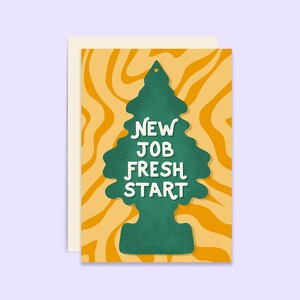 Carte Nouveau départ pour un nouvel emploi | Nouveau rôle groovy rétro | Nouvelle carte de travail drôle de parfum d'ambiance | Pour un ami | pour elle | Pour lui