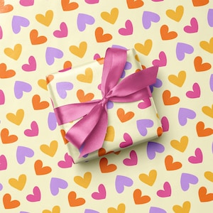 Hearts Gift Wrap Sheets | Recyclable Wrapping Paper | Eco-Friendly Gift Wrap | Birthday Present Wrapping | Love Anniversary Gift Wrap