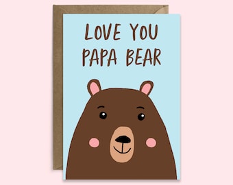 Love You Papa Bear Card | Illustrated Father's Day Card
