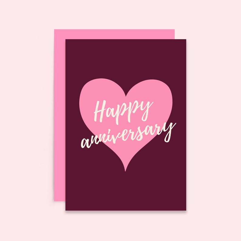 Happy Anniversary Card For Her For Him Gender Neutral Anniversary Card image 1