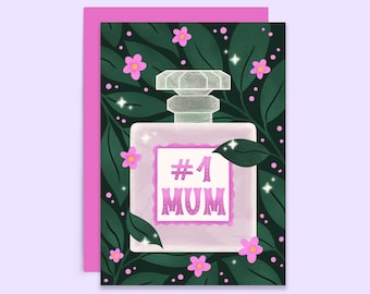 N1 Mum Perfume Bottle Mother's Day Card | Mum Birthday Card | Stylish Mum Card