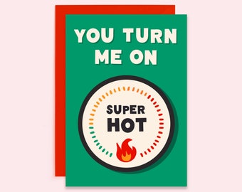 You Turn Me On Funny Valentines Day Card | Inflation Love card | Funny Anniversary Card | Thermostat Card