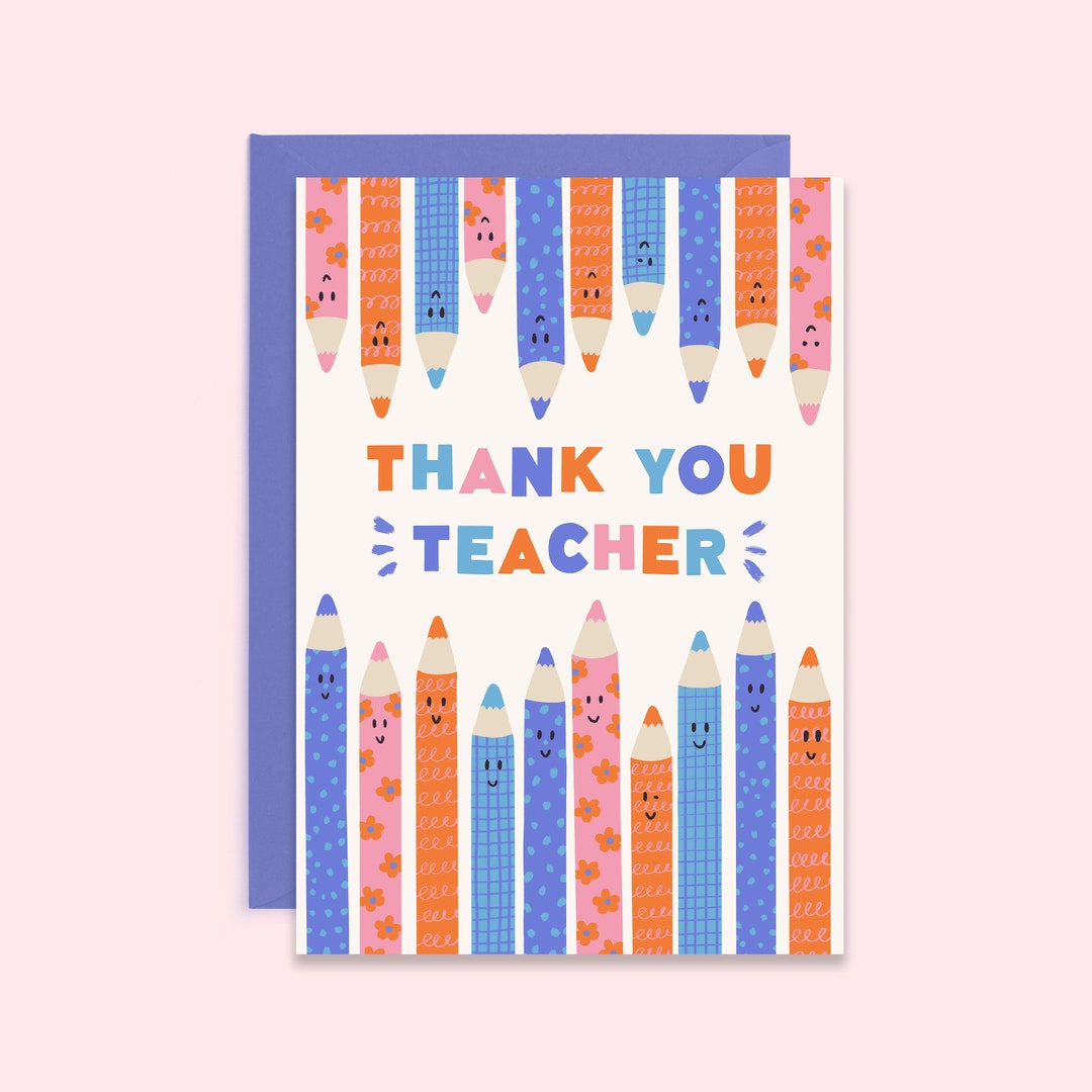 Teacher Thank You Card Teacher Appreciation Card Teaching Assistant