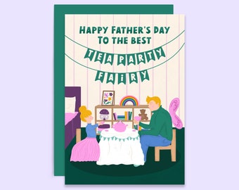 Tea Party Fairy Father's Day Card | From the Kid | For Dad | Tea Party Princess