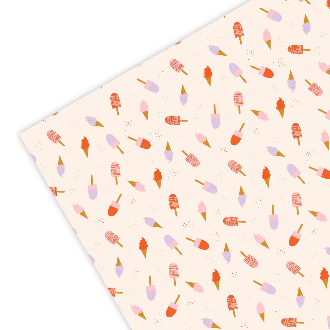 Ice Cream Wrapping Paper Sheets Recyclable Wrapping Paper Etsy