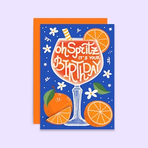 Aperol Spritz Cocktail Birthday Card For Her | Oh Spritz It's Your Birthday Card