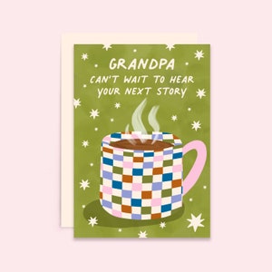 Carte sincère pour grand-père | Carte de fête des pères pour grand-père | Machine à infusion chaude | Grand-père qui raconte des histoires image 1