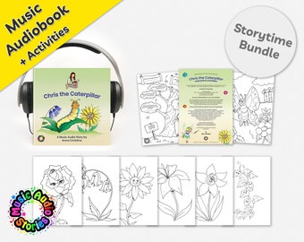 Storytime Bundle - Music audiobook with fairy, flowers, and magic, plus cute interactive printables for kids - Chris the Caterpillar