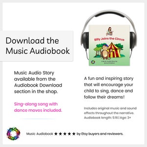 Interactive Listening Game Printable for Children Preschool Learning Kids Activity A4 Printable Billy Joins the Circus Add-On image 3