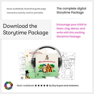 Interactive Listening Game Printable for Children Preschool Learning Kids Activity A4 Printable Billy Joins the Circus Add-On image 5