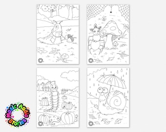 Autumn Printable Bundle - fun, easy kids colouring printables for the music audiobook, Weird and Wonderful