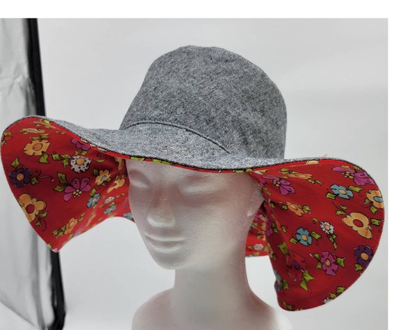 Sun Hat/ Reversible Sun Hat for Women/ Wide Brim Floppy Summer Hat