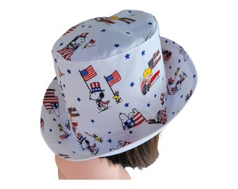 Patriotic Bucket hat/ packable hat/ independence day  hat/ Roll Brim Bucket hat/foldable sun hat.