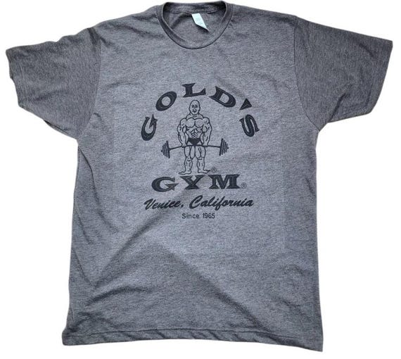 Men's Golds Gym 1965 Logo Color Vintage Military Soft Style Retro