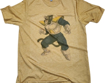 Vegeta Giant Ape-T-shirt heren kleur vintage gold dragon ball