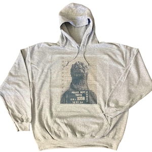 NEW Godzilla Mugshot Vintage Hoodie S-3XL vintage soft color style gift