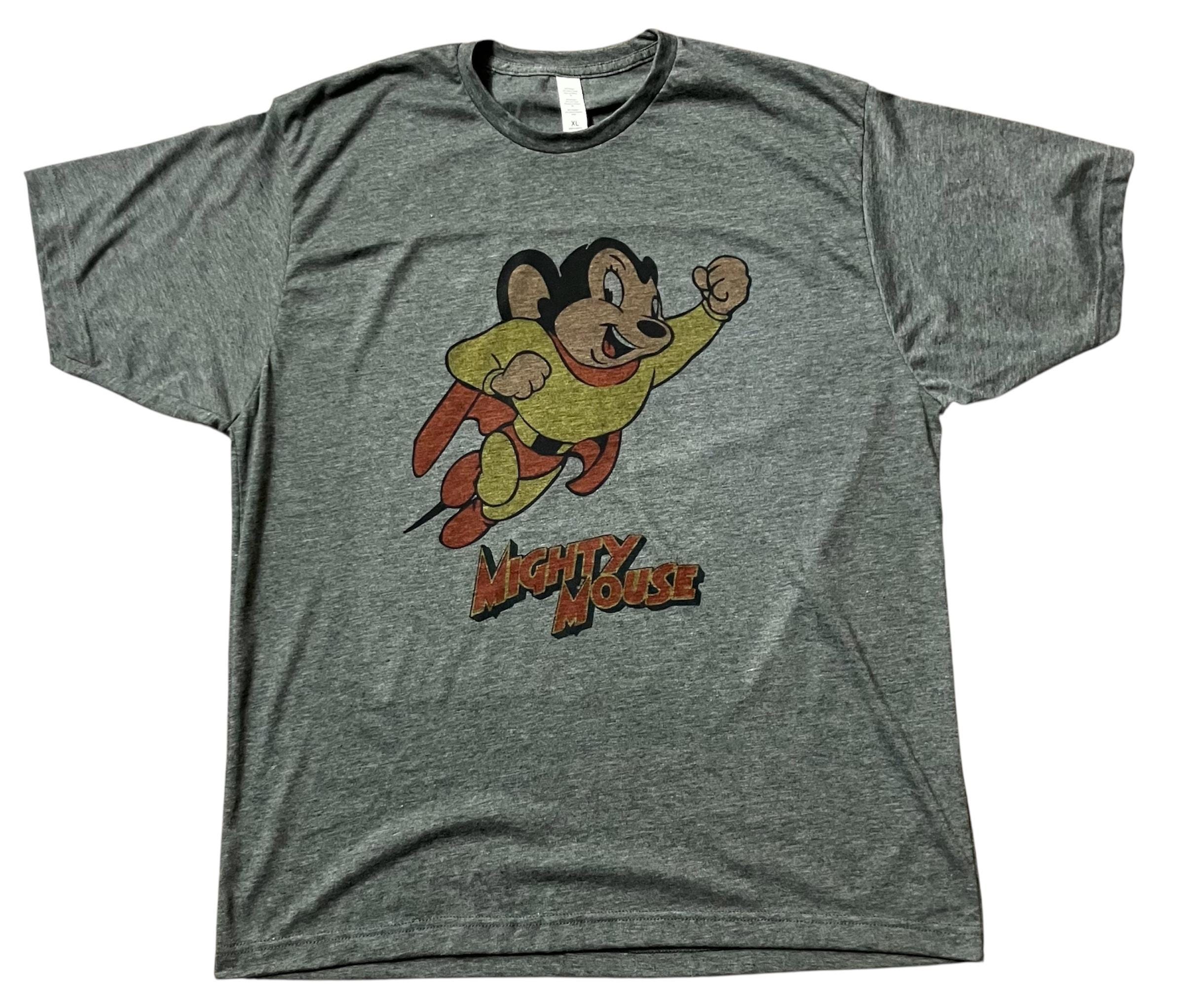 T-shirt Mighty Mouse Dessin Animé Rétro - Rouge, 100% Coton - Tailles S à 5XL - Neuf Avec étiquettes