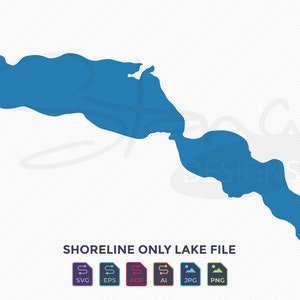 Lake Sarah, Mnpls MN Shoreline Only Map | Single Layer | svg pdf ai eps png jpg | Cricut Glowforge Laser