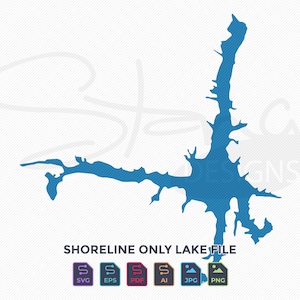 Lake Lure NC Shoreline Only Map