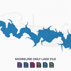 Lake Tschida ND Shoreline Only Map | Single Layer | svg pdf ai eps png jpg | Cricut Glowforge Laser