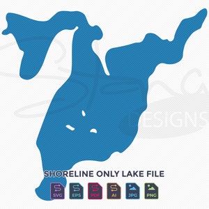Bijou Lake MN Shoreline Only Map | Single Layer | svg pdf ai eps png jpg | Cricut Glowforge Laser