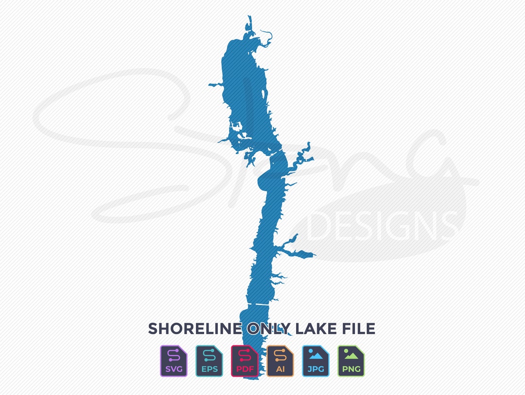 Hoover Reservoir OH Shoreline Only Map Single Layer Svg Pdf Ai Eps Png
