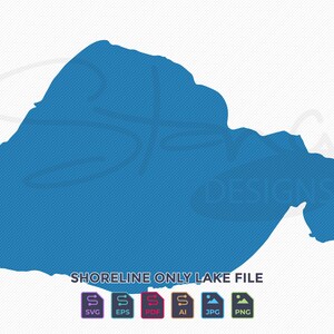 ポンチャートレイン湖 LA 海岸線のみの地図 | シングル レイヤー | svg pdf ai eps png jpg | Cricut Glowforge レーザー