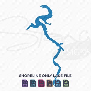 Lake Zumbro MN Shoreline Only Map | Single Layer | svg pdf ai eps png jpg | Cricut Glowforge Laser