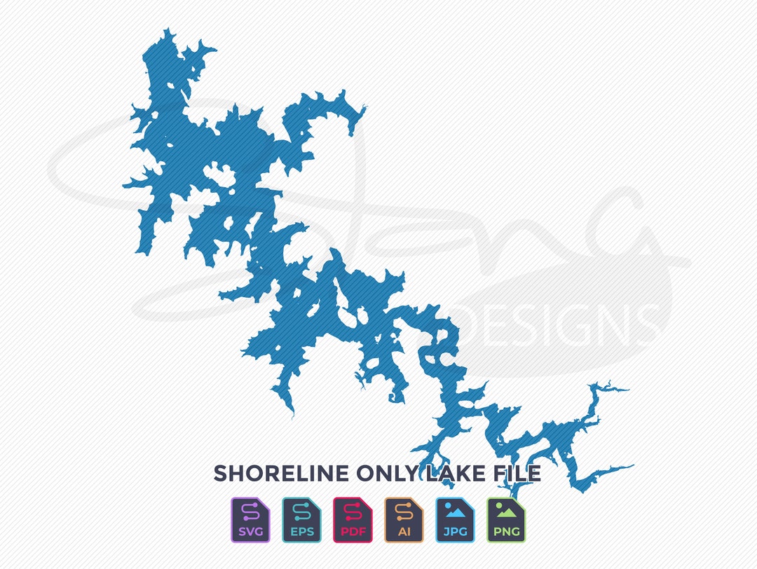 J Percy Priest Lake TN Shoreline Only Map Single Layer Svg Pdf Ai Eps