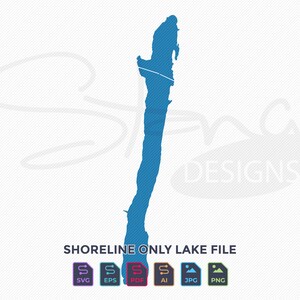 Lake De Forest NY Shoreline Nur Karte | Einlagig | svg pdf ai eps png jpg | Cricut Glowforge Laser