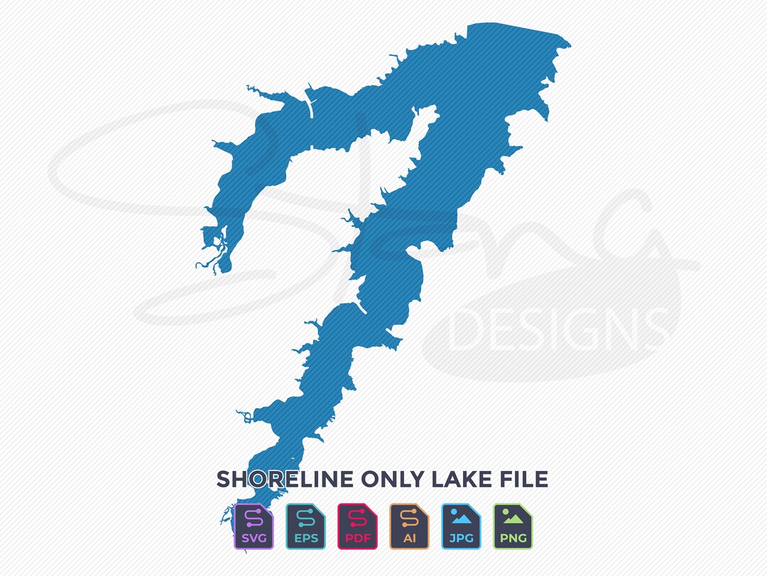 Joe Pool Lake TX Shoreline Only Map Single Layer Svg Pdf Ai Eps Png Jpg
