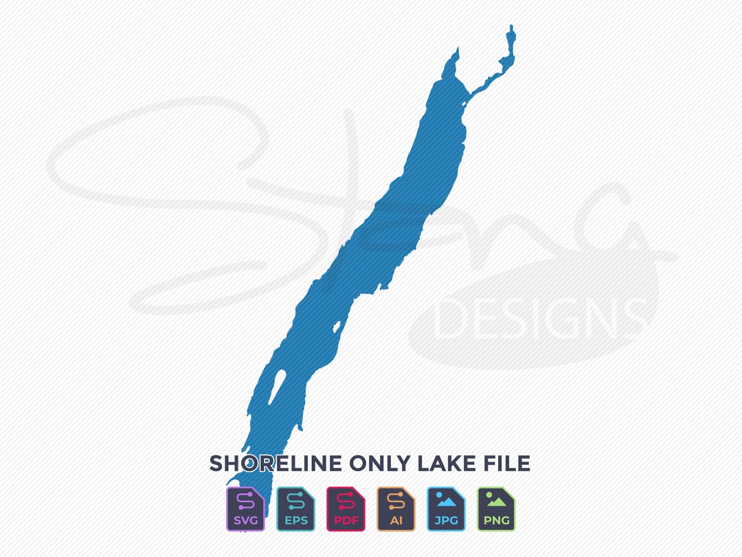Greenwood Lake NY Shoreline Only Map Single Layer Svg Pdf Etsy