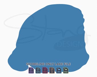 Lake Melissa MN Shoreline Only Map | Single Layer | svg pdf ai eps png jpg | Cricut Glowforge Laser