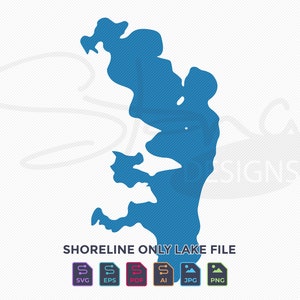 Lake Franklin MN Shoreline Only Map | Single Layer | svg pdf ai eps png jpg | Cricut Glowforge Laser