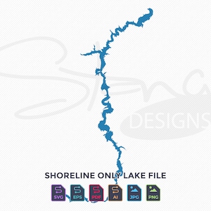May include: Shoreline only lake file. Digital download includes SVG, EPS, PDF, AI, JPG, and PNG files.