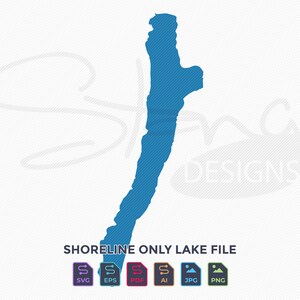 Otesgo Lake NY Shoreline Only Map | Couche unique | svg pdf ai eps png jpg | Laser Cricut Glowforge