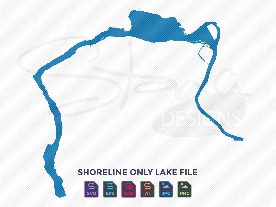 Lake Pateros WA Shoreline Only Map Single Layer Svg Pdf Ai Eps Png Jpg