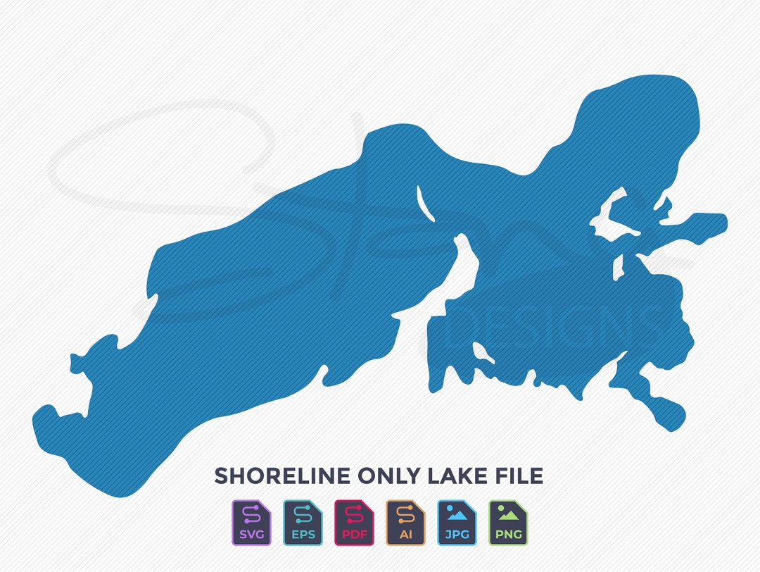 South Turtle Lake MN Shoreline Only Map Single Layer Svg Etsy