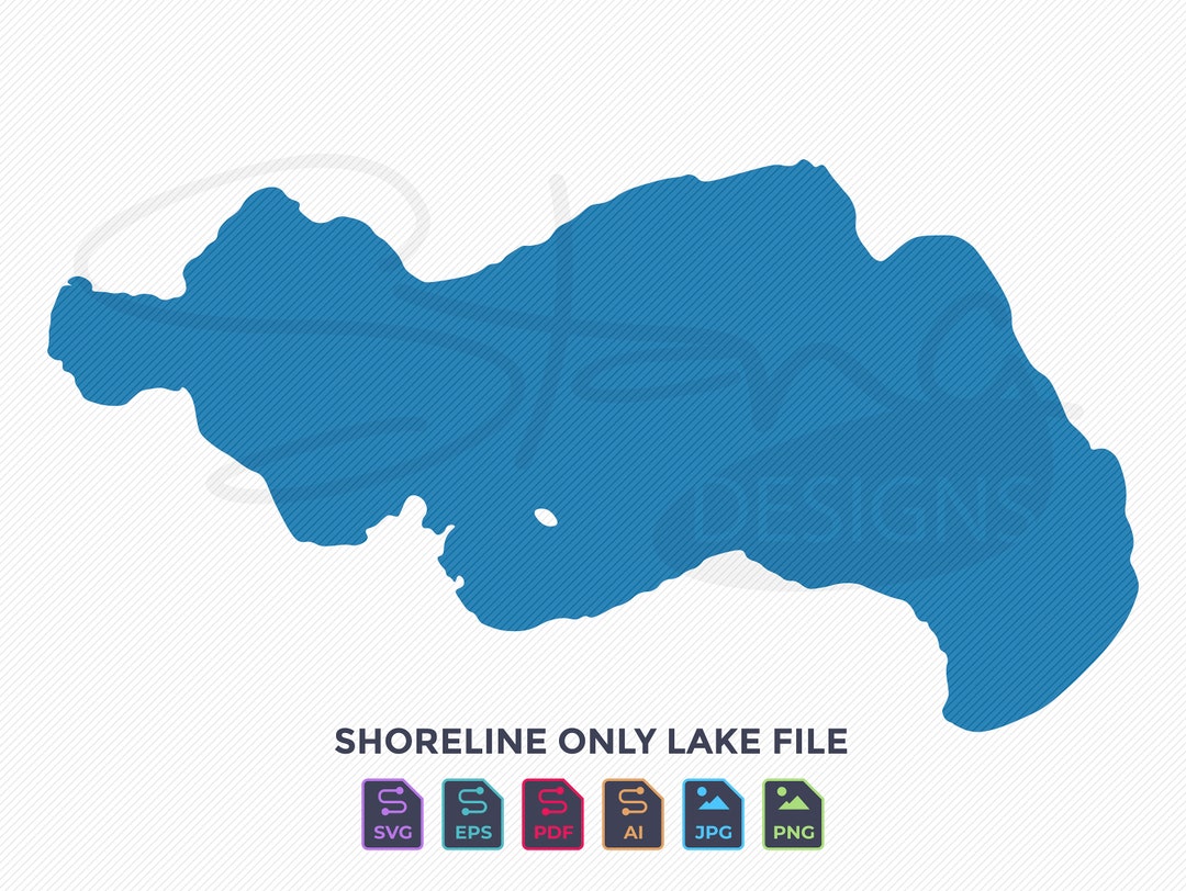 Lake Miltona MN Shoreline Only Map Single Layer Svg Pdf Ai Eps Png Jpg