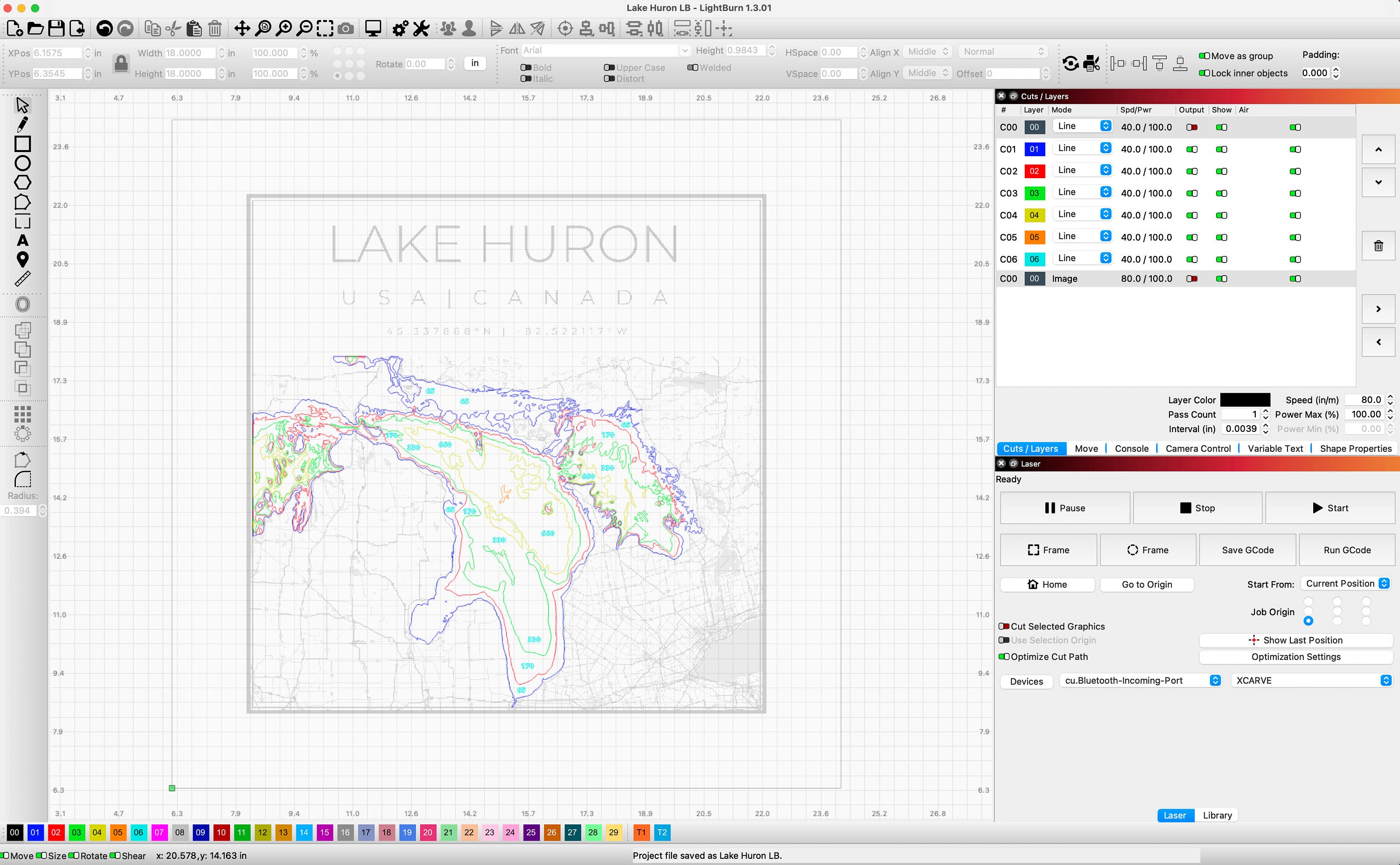 Lake Huron SUPER HIGH DETAIL Topographical Map | Print Ready Wall Decor ...